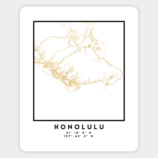 HONOLULU HAWAII CITY STREET MAP ART Magnet